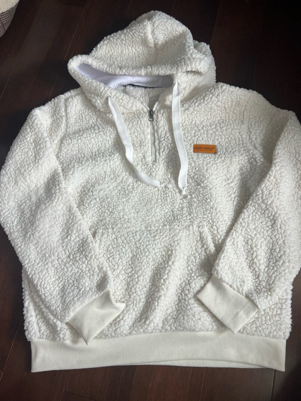Simply Southern Women’s 1/4 Zip Hooded Sherpa Fleece Hoodie Sweatshirt L